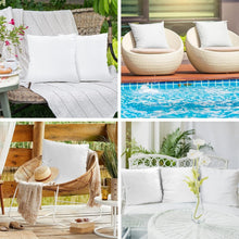 Load image into Gallery viewer, Decorative 24x24 Outdoor Pillow Inserts - 4 Pack Microfiber for Style &amp; Comfort