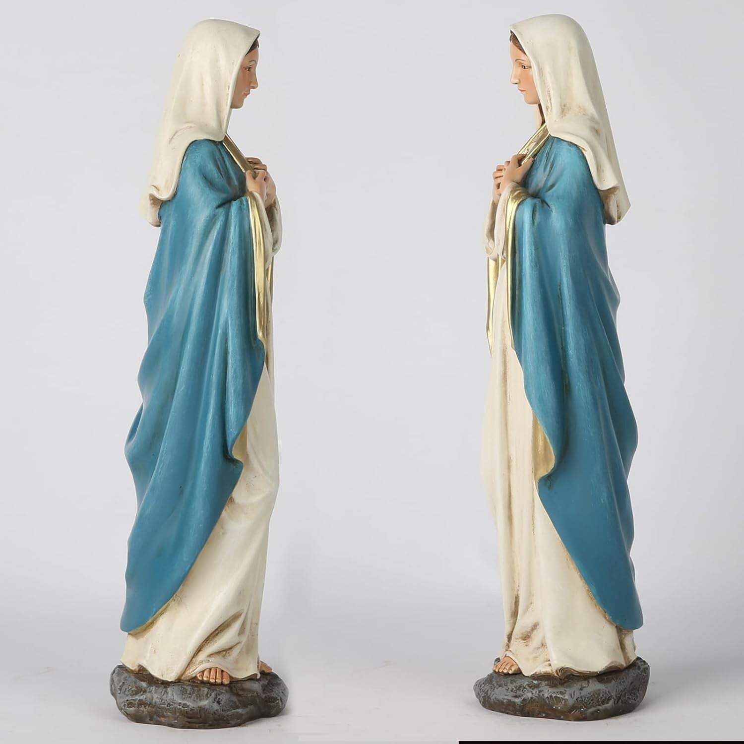 Stylish 16.5" Renaissance Mary Statue - Artistic Stone Resin for Faithful Spaces