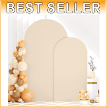 Load image into Gallery viewer, High-Quality Stretchy Beige Arch Cover - Perfect for Bridal Showers &amp; Birthdays