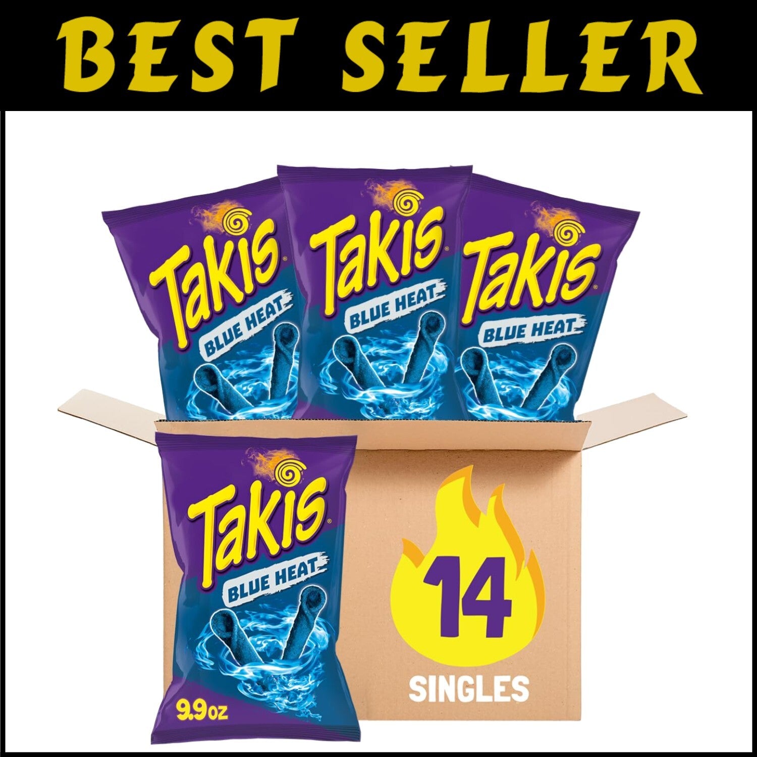 Blue Heat 14 ct Sharing Size - 9.9 oz Extreme Spicy Rolled Tortilla Chips