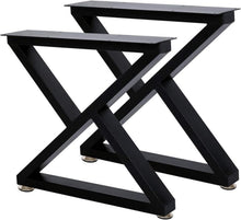 Load image into Gallery viewer, Set of 2 Heavy-Duty Z-Shape Metal Coffee Table Legs - 16 Inch Industrial Design