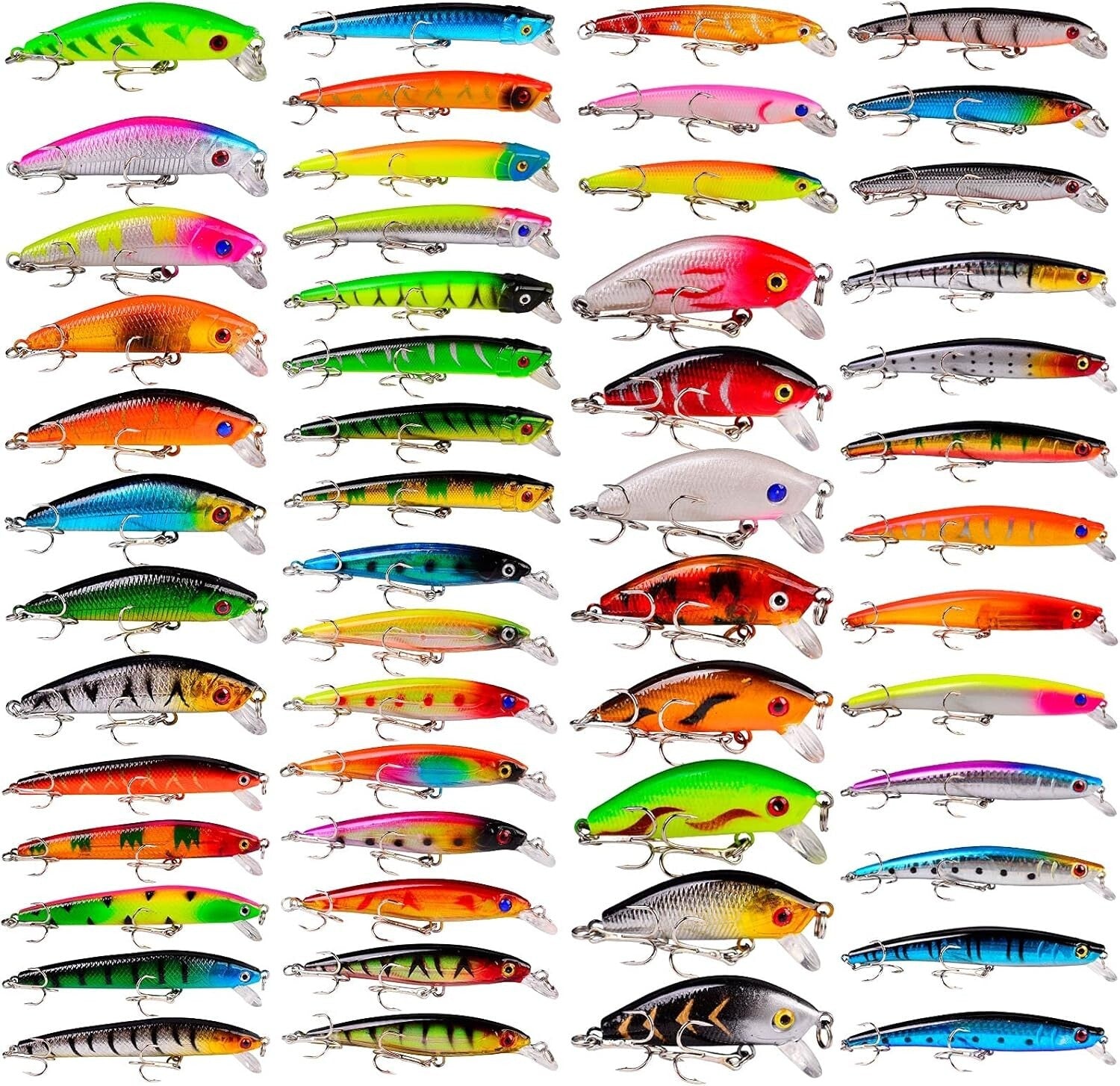 Gift-Ready 53pcs Fishing Lures Set - Realistic Baits for Freshwater & Saltwater