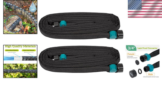 150 ft Flat Soaker Hose Set - Heavy Duty Drip Irrigation for Efficient Gardening