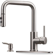 Load image into Gallery viewer, Eco-Friendly Kitchen Sink Faucet with Pull Out Sprayer &amp; Stylish Soap Dispenser