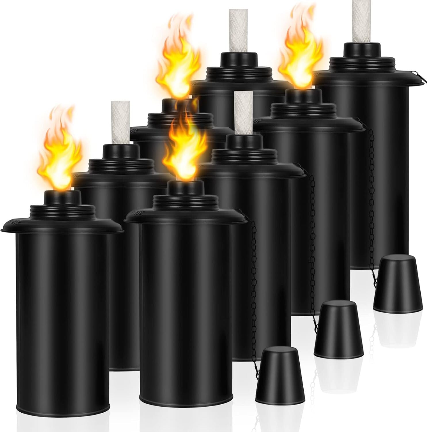 16 oz Outdoor Torch Canisters with Wicks - Ideal for Lawn and Patio Ambiance