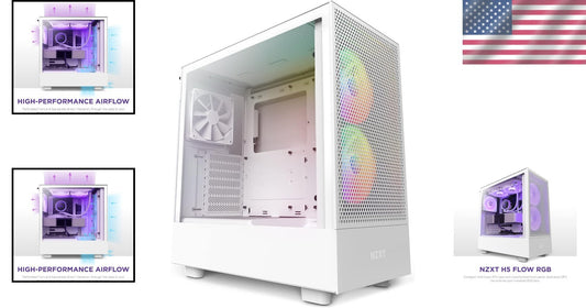 Elegant White Gaming Case for ATX Builds: RGB Lights & Optimized Cooling