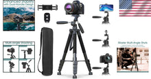 Load image into Gallery viewer, Lightweight 74" Heavy-Duty Tripod with Dual Handles for Every Photography Need