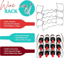 Load image into Gallery viewer, Versatile 6-Tier Stackable Wine Rack - Holds 24 Bottles for Home Bar or Pantry