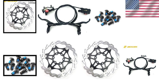 Durable 3D Forged MTB Brake Set - Zoom Hydraulic Front & Rear with 160mm Rotor