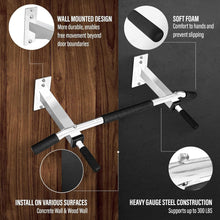 Load image into Gallery viewer, Compact Wall Mounted Pull Up Bar with Multi-Grip Options - Home Workout