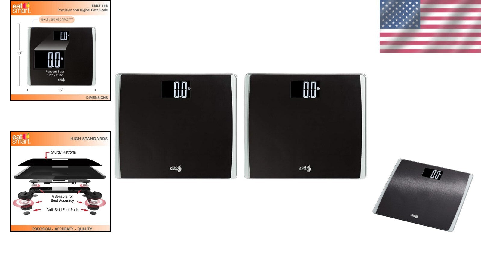 Extra Wide Digital Bathroom Scale Set for Accurate Body Weight Tracking (2-Pack)