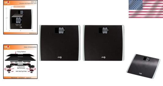 Extra Wide Digital Bathroom Scale Set for Accurate Body Weight Tracking (2-Pack)