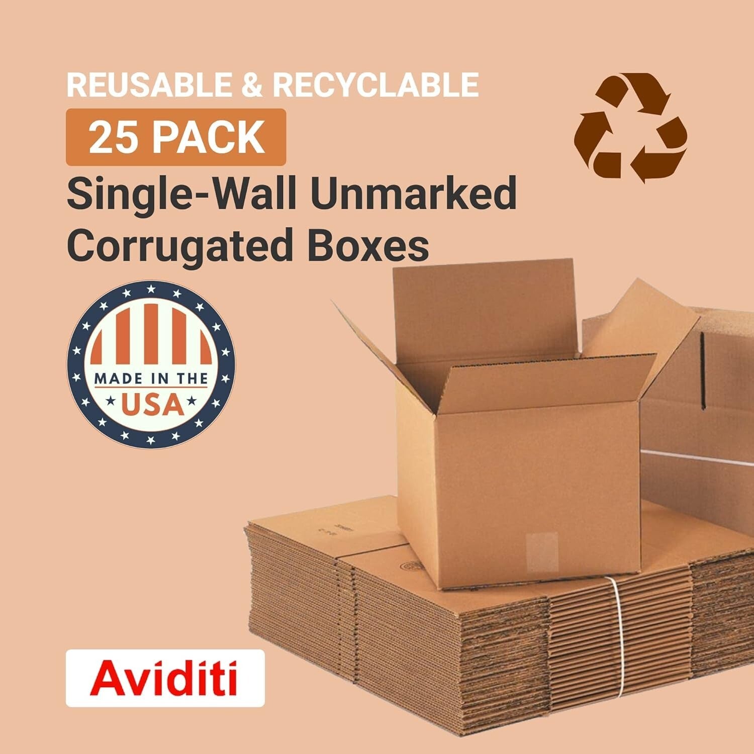 Bulk 25 Corrugated Boxes 12"L x 12"W x 12"H - Eco-Friendly Packing Solution