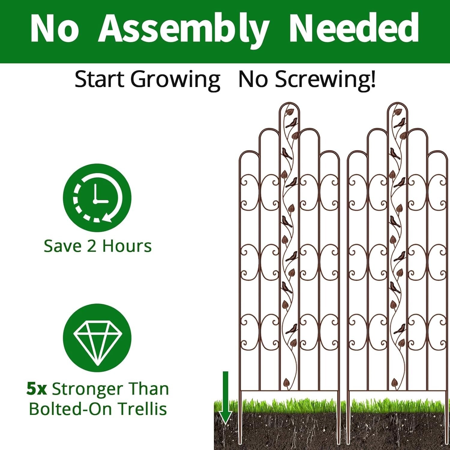 Durable & Decorative 2 Pack Garden Trellis - 71" Tall for Outdoor Beautification