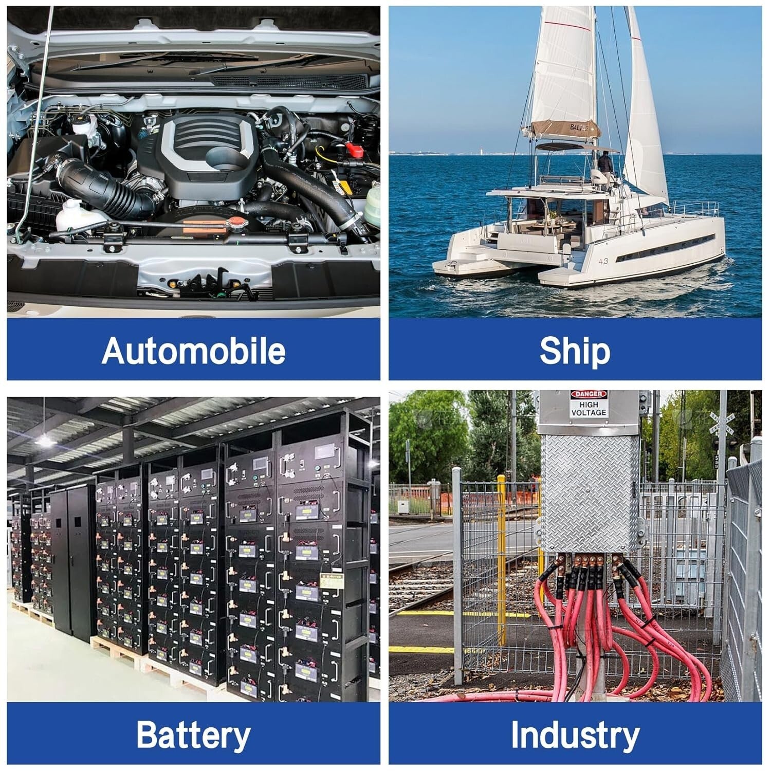 Efficient 2/0 AWG Battery Connectors: 100 Heavy Duty Ring Terminals & Tubing