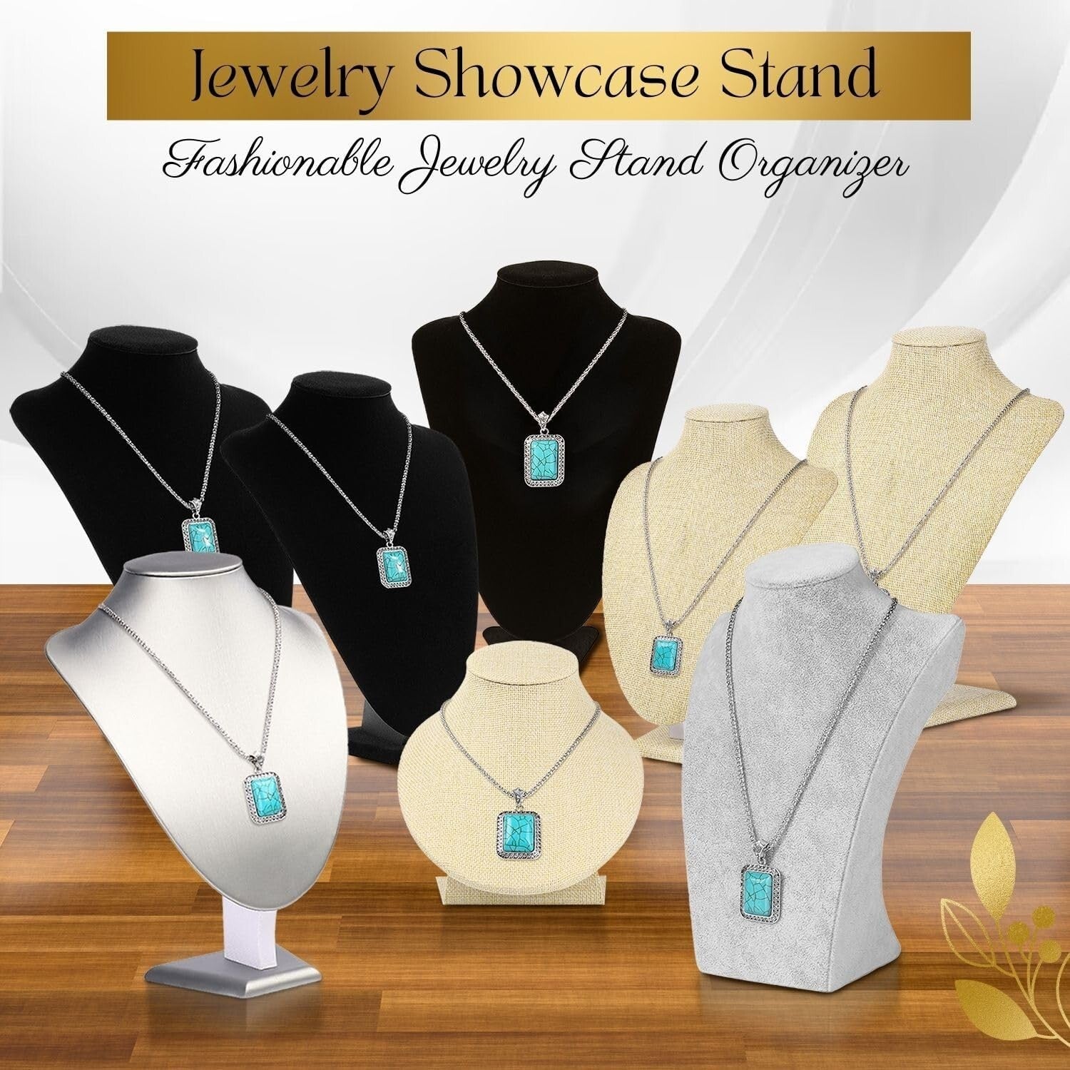 Elegant Black Velvet Necklace Bust Display Stand - 10 Inch, 6 Pack for Boutique