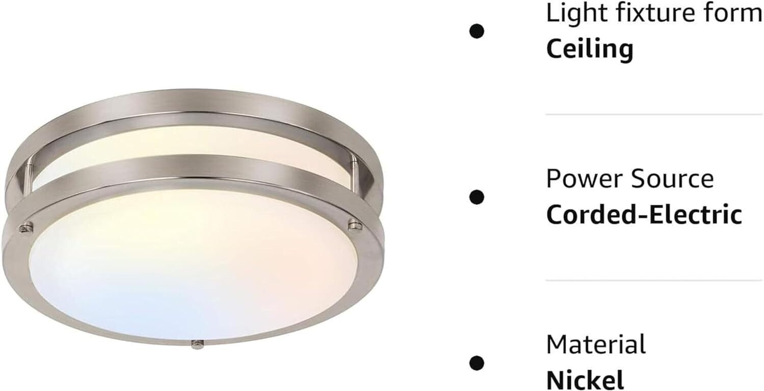 Energy-Efficient 2 Pack 13" Flush Mount Ceiling Lights with Dimming Feature