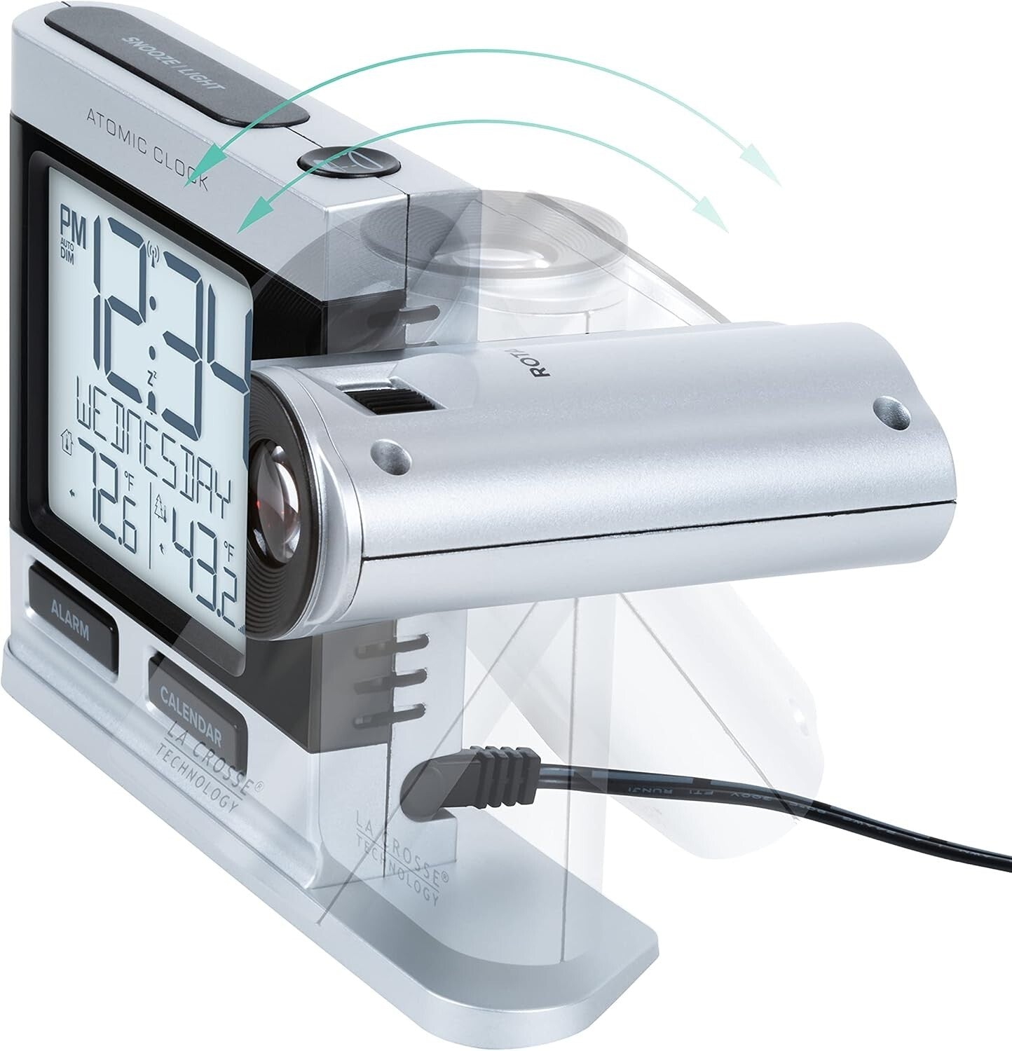 Stylish Atomic Projection Clock with Temperature Display for Effortless Viewing