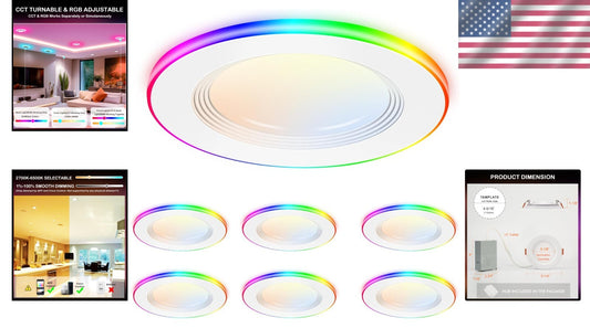 Ultra-Thin 4-Inch Color Changing LED Recessed Lights with App & Voice Control