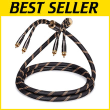 Load image into Gallery viewer, Resistant 2RCA Male to Male Braided Audio Cable - 1.5M Length Quality Assured