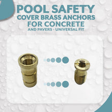 Load image into Gallery viewer, Premium Brass Pool Cover Anchors - 50 Pack, Fits 3/4" Hole, Universal Use