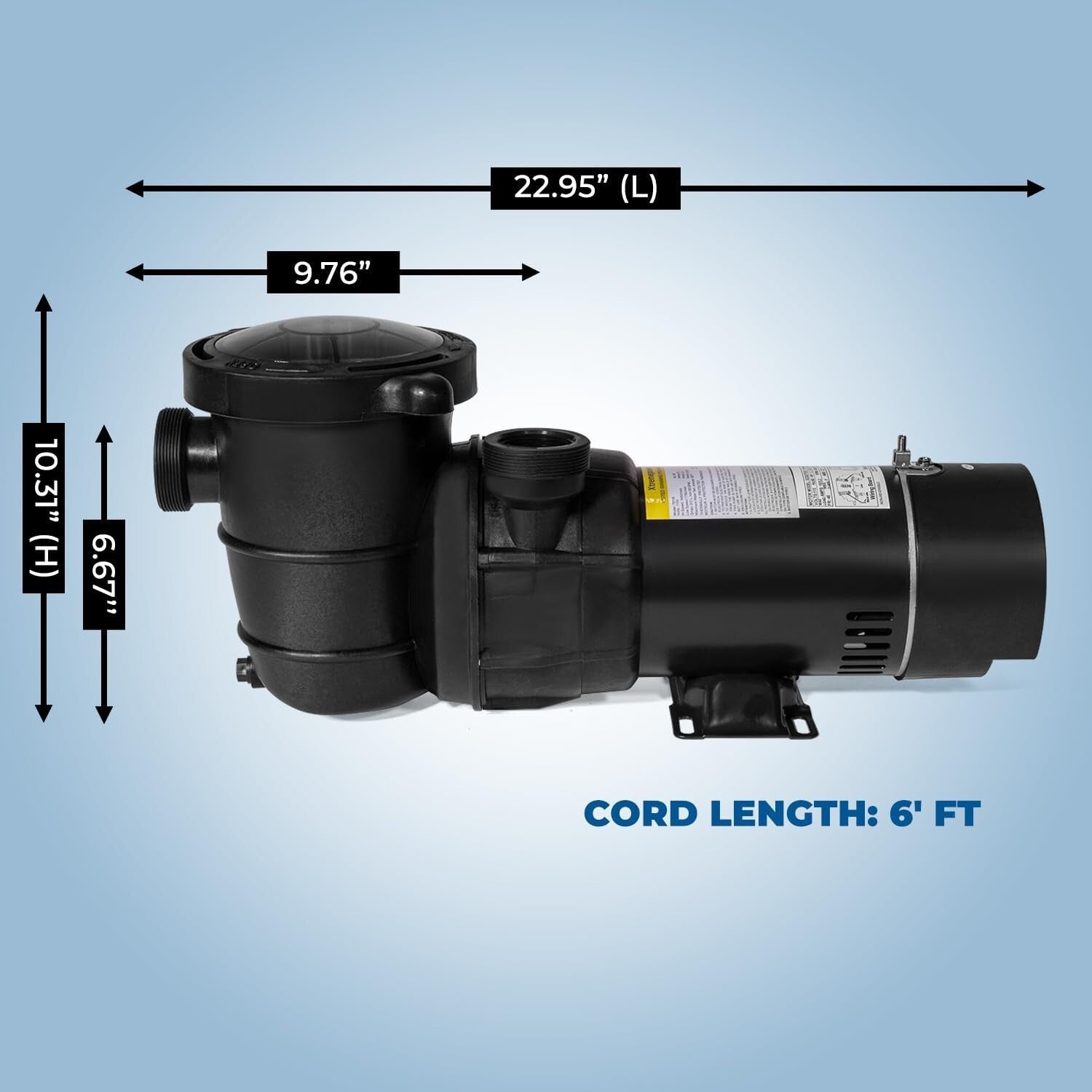 Efficient 1.5HP Above Ground Pool Pump with Oversized Strainer - Quiet Operation