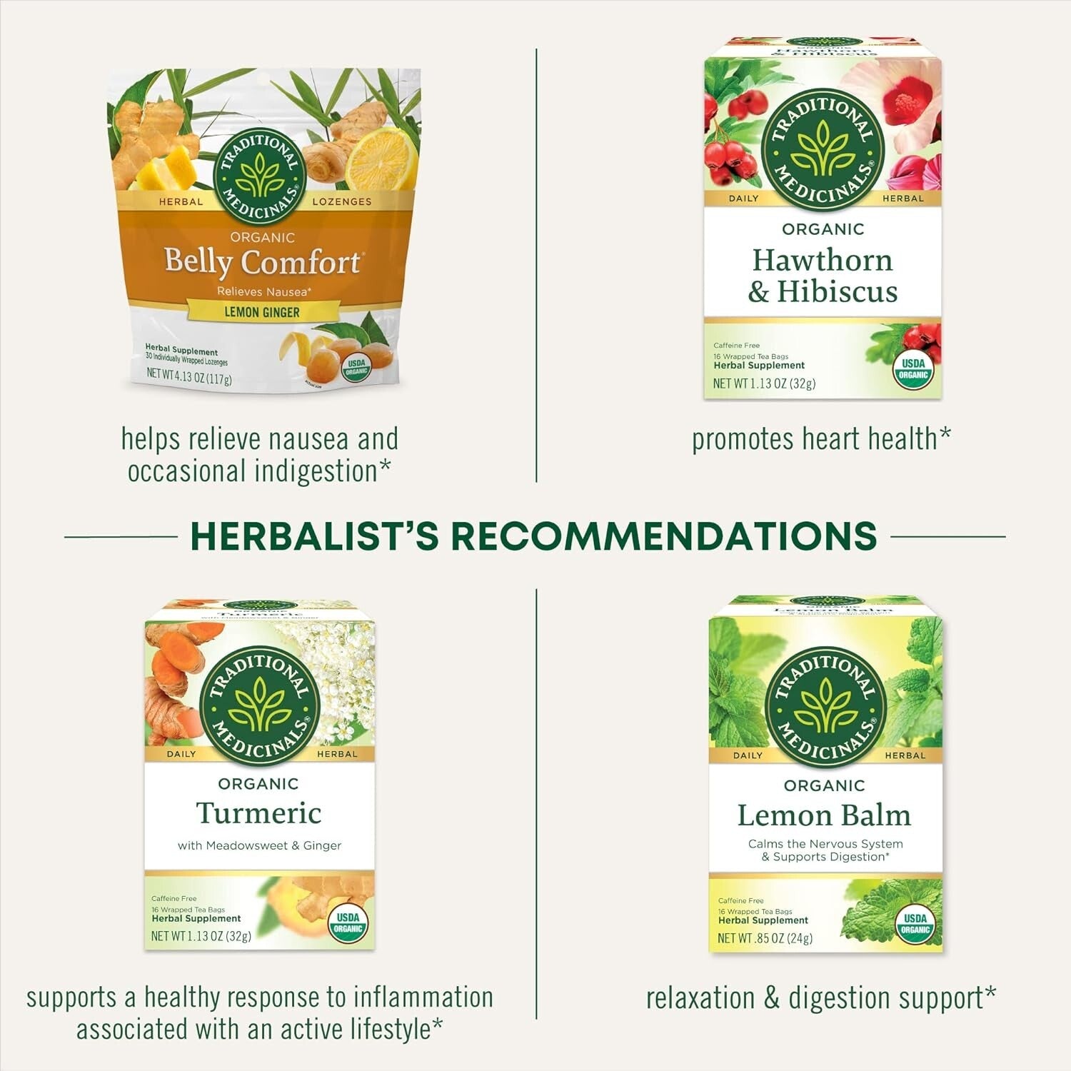 Caffeine-Free Organic Ginger Tea, 16 Bags Each Pack for Digestive Relief