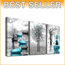 Load image into Gallery viewer, Inspirational Black and White Abstract Canvas Art - 3 Piece Set Ready to Hang