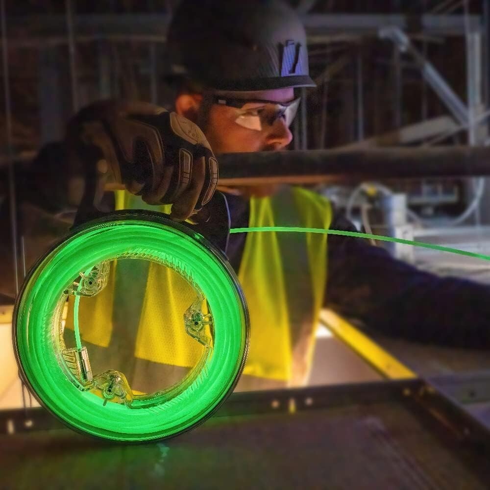 Versatile Glow-in-the-Dark 40-Foot Fish Tape with Stainless Steel End Connector