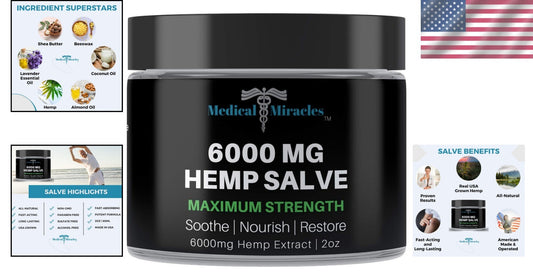 Plant-Based 6000 mg Hemp Healing Salve - Comfort for Pain Relief & Radiant Skin