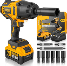Load image into Gallery viewer, Compact 1/2 Inch Cordless Impact Wrench with Included Suitcase and Accessories
