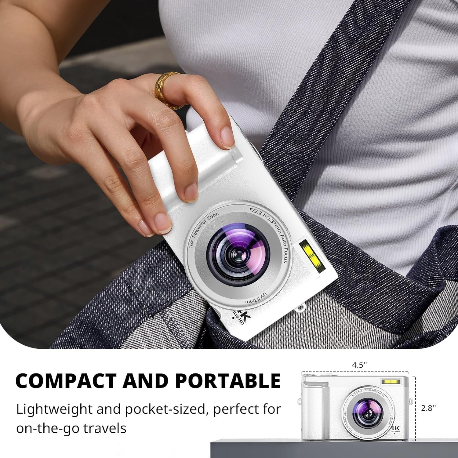 2024 4K Digital Camera with 48MP and 180° Flip Screen - Perfect for Vlogging