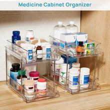 Load image into Gallery viewer, Versatile Clear Storage Solution - 4 Pack 2-Tier Sliding Organizers for Home Use