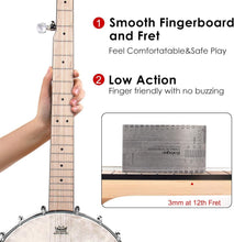 Load image into Gallery viewer, Full-Size 5-String Maple Banjo Kit with Remo Head &amp; Accessories for All Levels