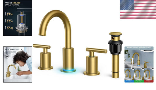 Innovative 8-Inch Color-Changing Bathroom Faucet with Contemporary Style