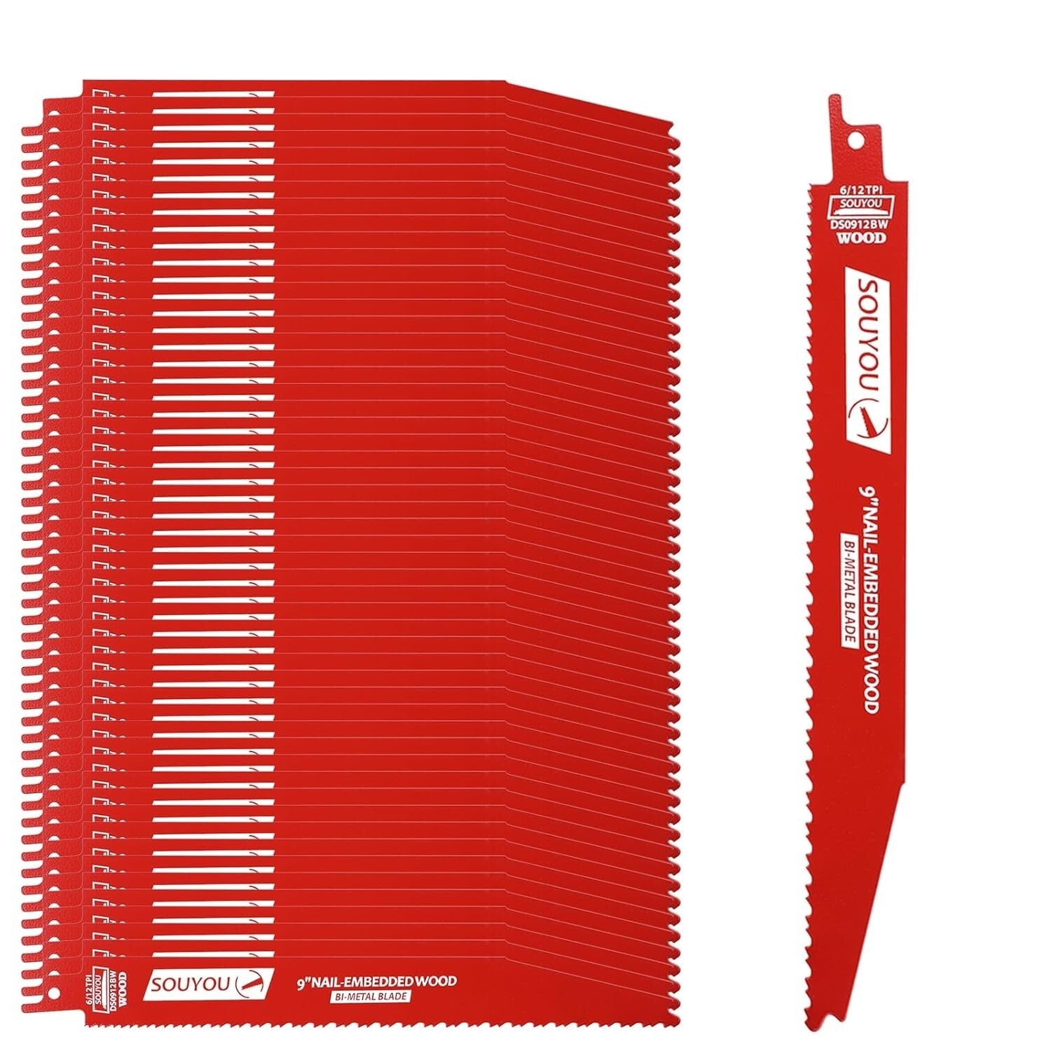 Heavy-Duty Bi-Metal Reciprocating Saw Blades - 50-Pack with Protective Coating