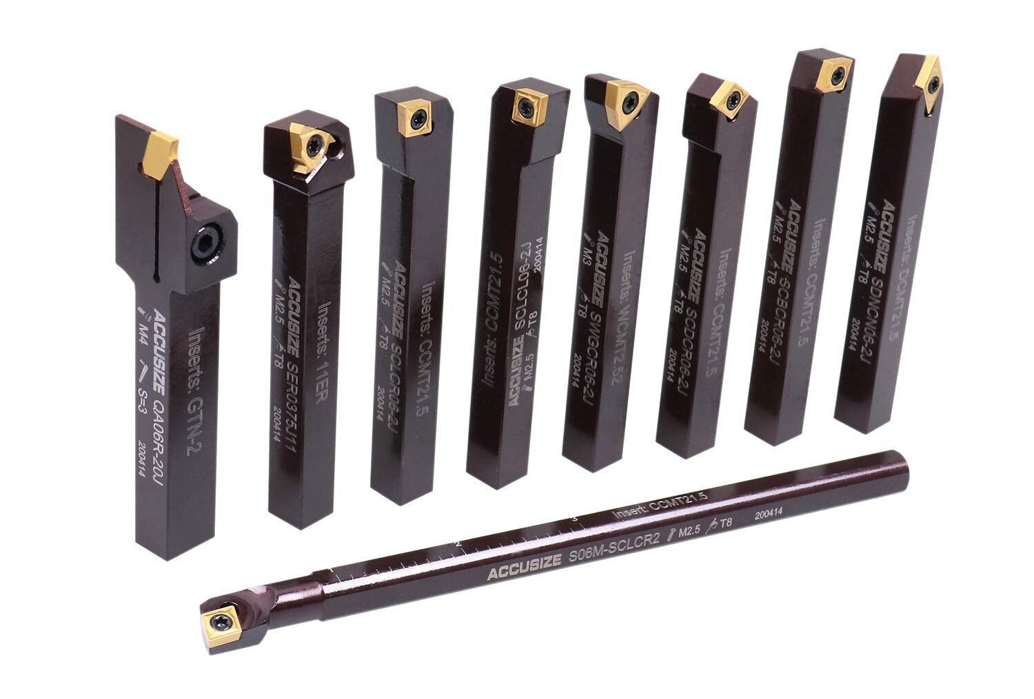 9-Piece Indexable Carbide Turning Tool Set with Boring Bar - Precision Machining
