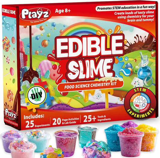 Edible Slime Candy Making Science Kit - 25 Fun Experiments for Kids Aged 8-12