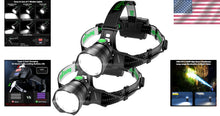 Load image into Gallery viewer, 2PCS LED Headlamp with 90° Adjustable Beam, Waterproof and Long Battery Life