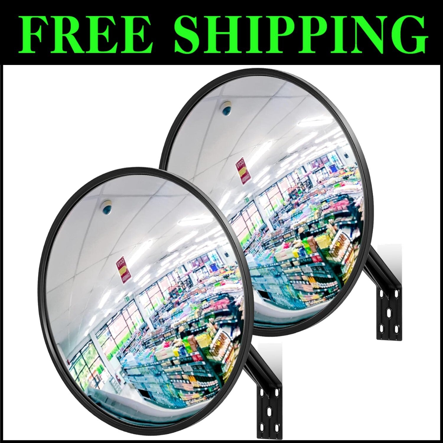 Durable Acrylic Traffic Mirrors - 2 Pack for Corners & Blind Spots, 12 Inch