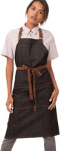 Load image into Gallery viewer, Versatile Denim Bib Apron for Cooking &amp; Serving - 4 Pockets, Adjustable Fit