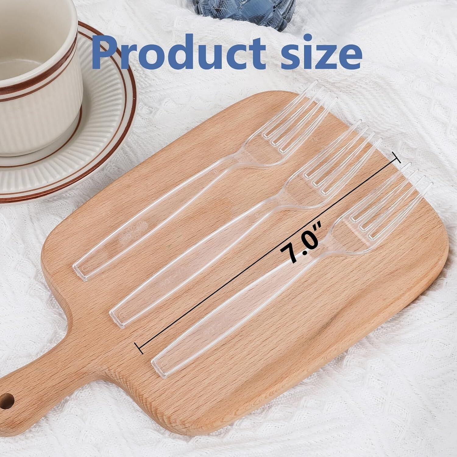 Premium 1000 Pack Clear Plastic Forks - Sturdy, Dishwasher Safe for All Events