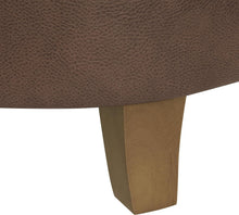 Load image into Gallery viewer, Elegant 19" Round Faux Leather Ottoman with Storage - Perfect for Living Rooms
