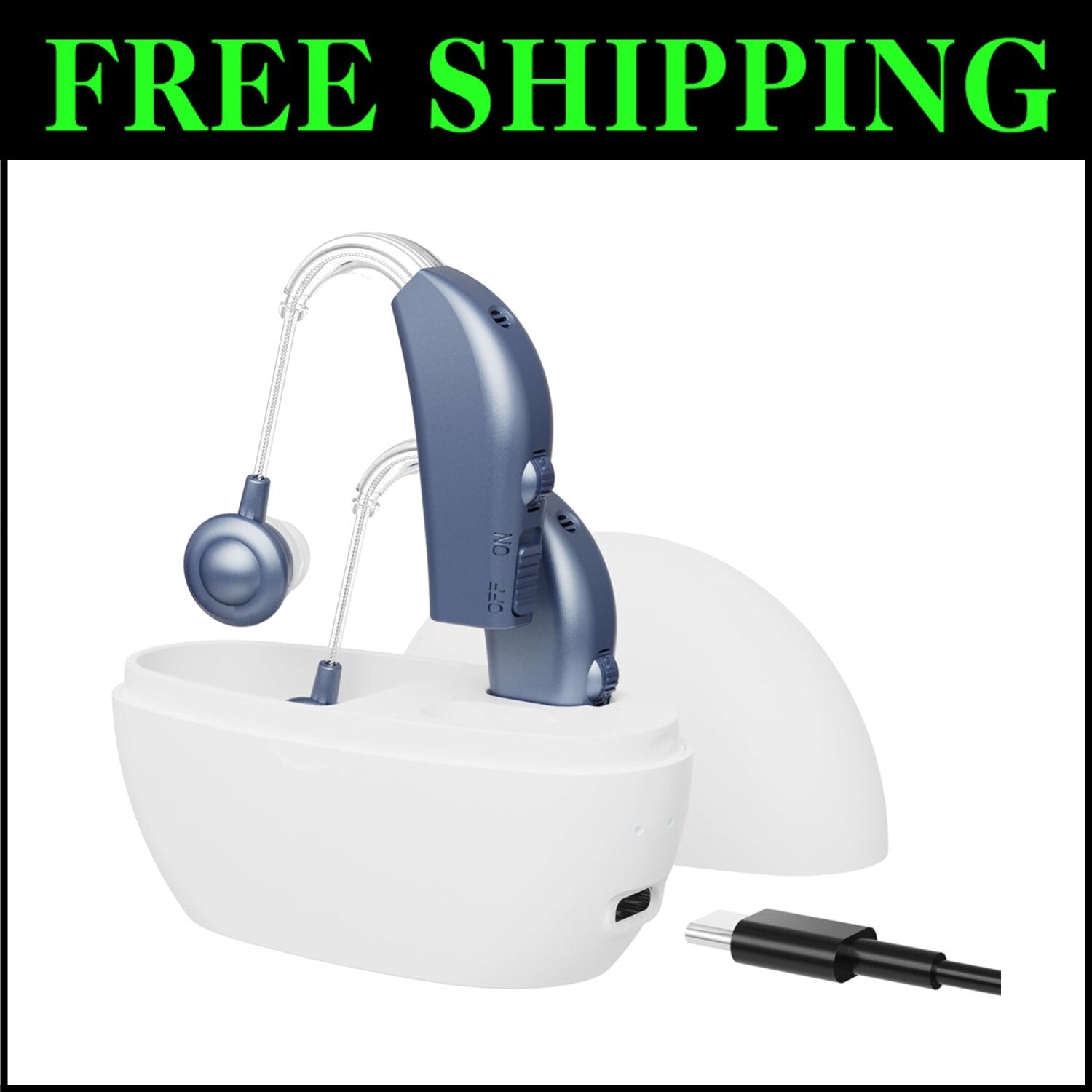 Rechargeable Digital Hearing Aids for Seniors - Behind The Ear Sound Amplifiers