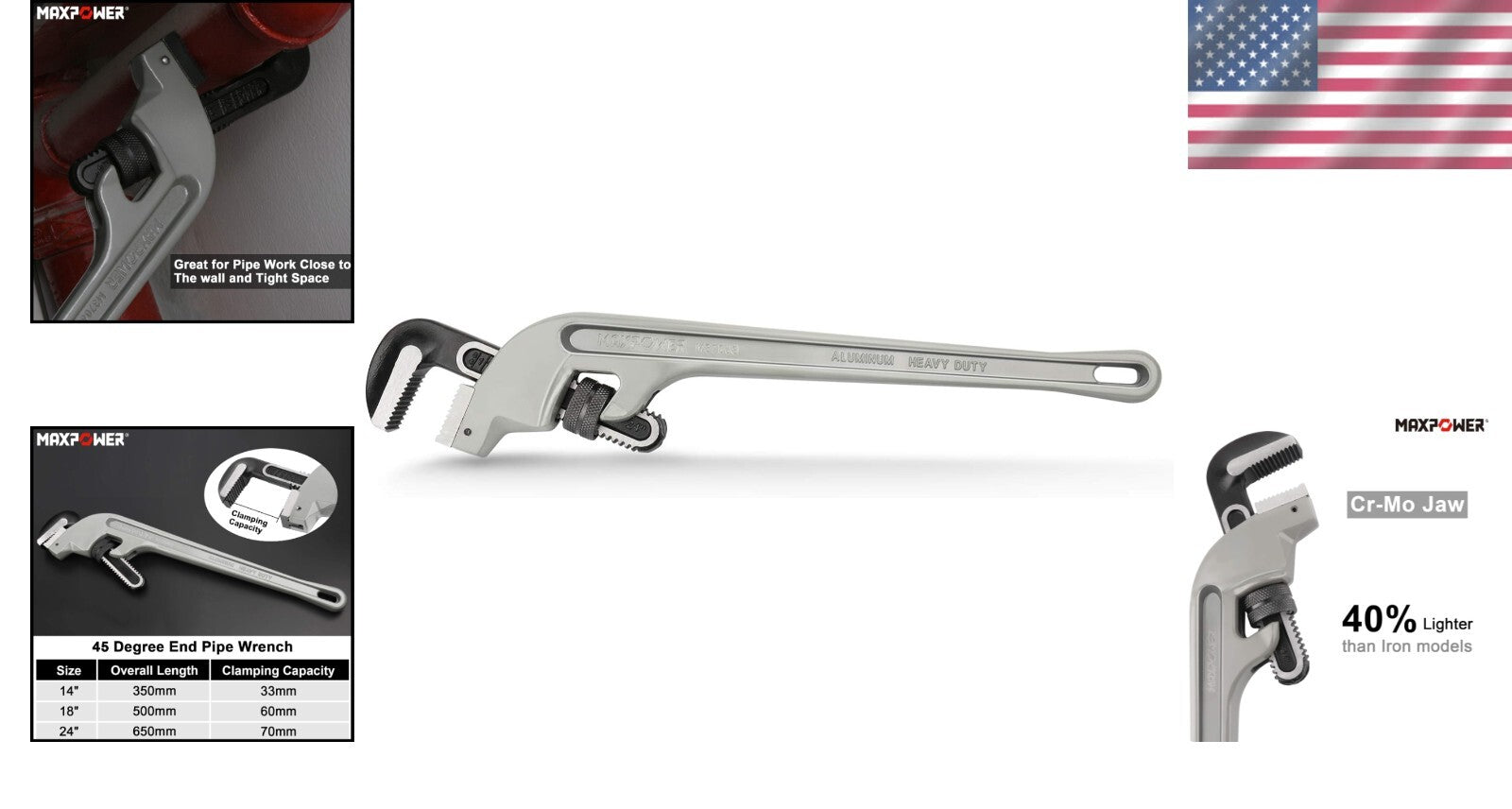 Premium 24'' Powder Coated Aluminum Offset Wrench - Built for Professional Use