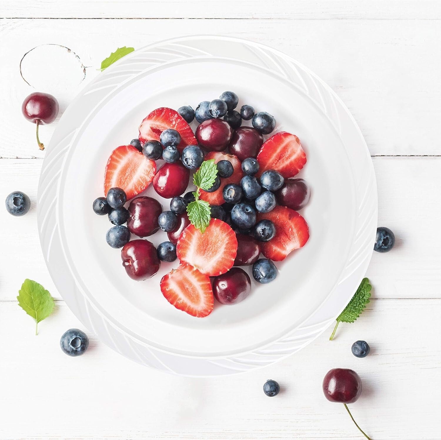 400 Count Glossy 9'' Plastic Dinner Plates - Ideal for Large Parties & Birthdays