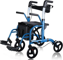 Load image into Gallery viewer, Compact Foldable 2-in-1 Senior Walker with Padded Seat &amp; Reversible Backrest