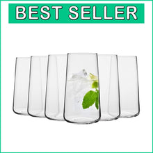 Load image into Gallery viewer, Set of 6 Modern Highball Glasses - 20 fl oz Clear Drinking Cups, Dishwasher Safe