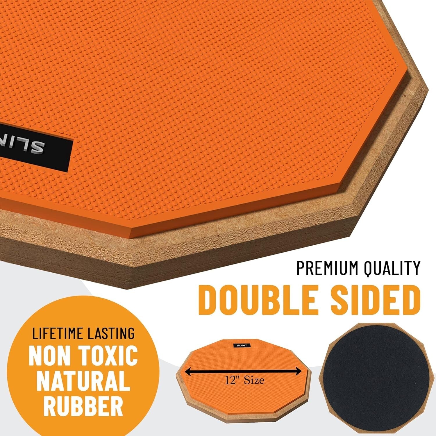 Beginner-Friendly 12" Drum Practice Pad with Adjustable Snare Stand & Sticks