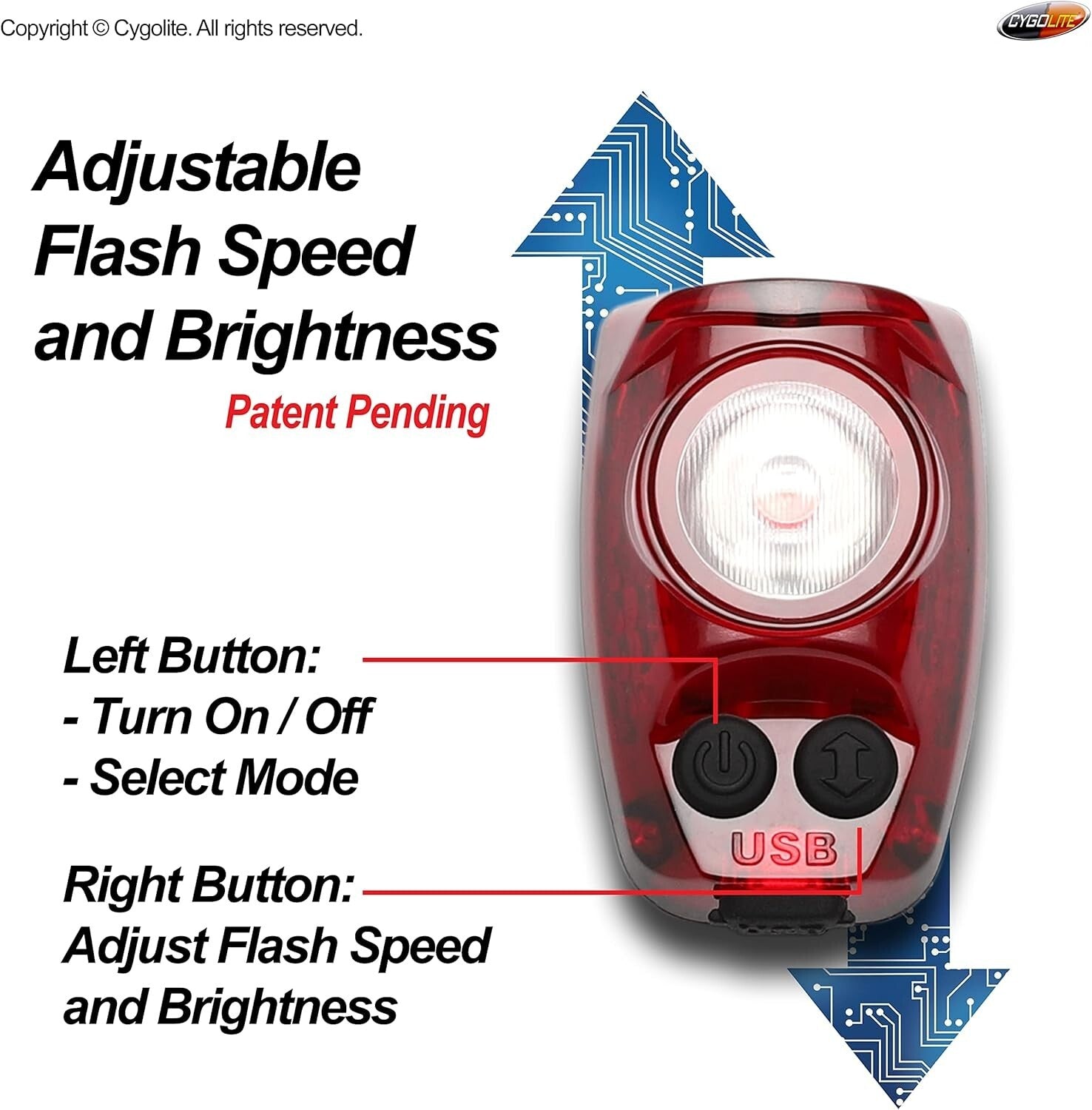Hotshot Pro Bicycle Taillight with 6 Settings - Perfect for Nighttime Visibility